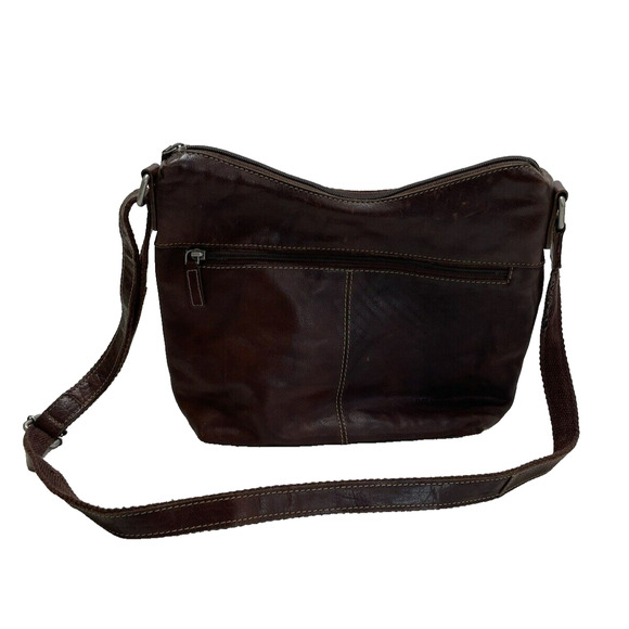 Jack Georges Buffalo Leather Large Med Adjustable Crossbody Bag Purse Brown Soft - Picture 1 of 14